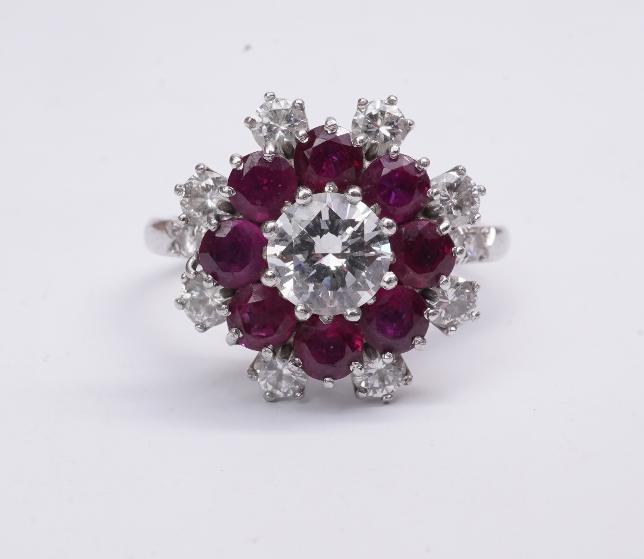 A ruby and diamond ring